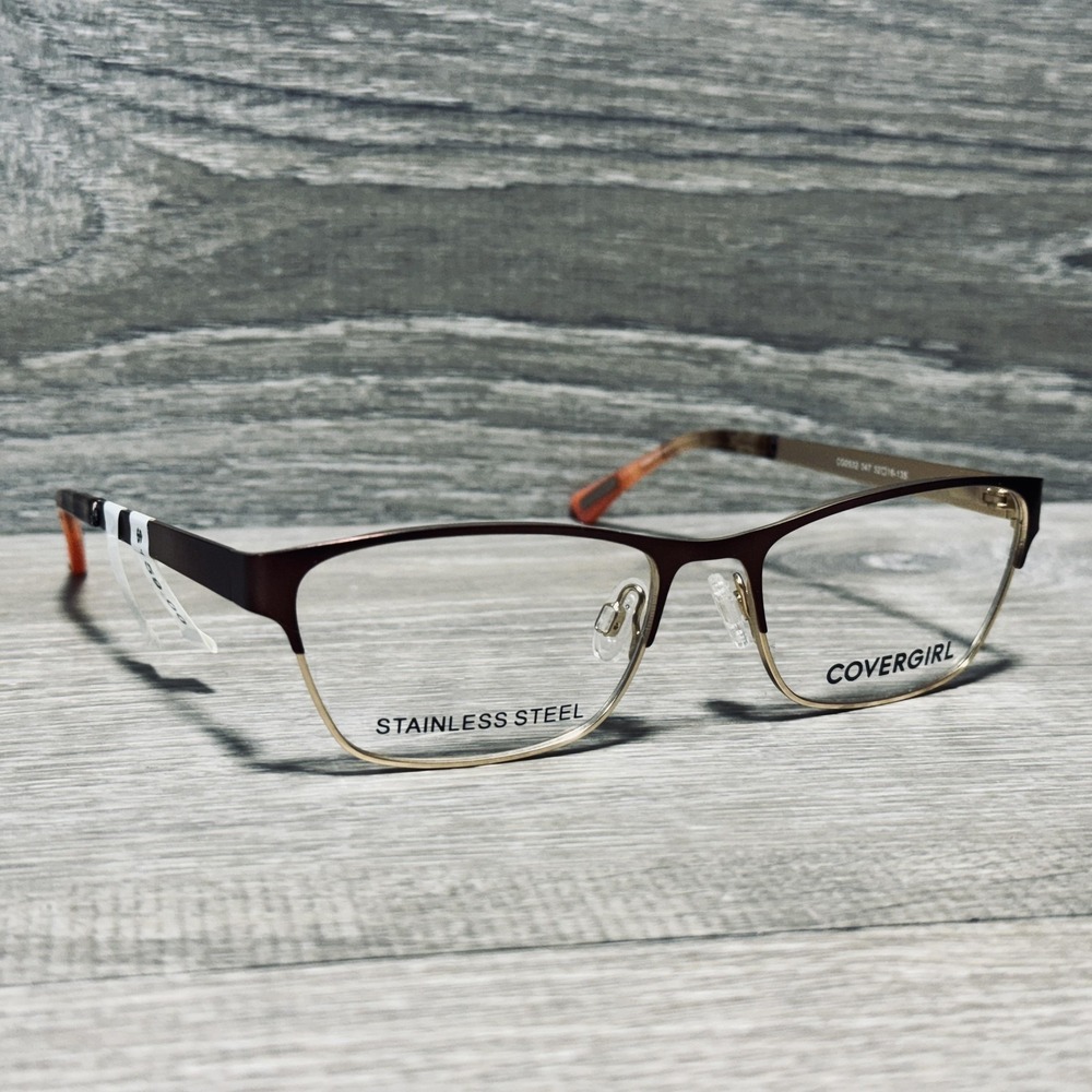 Covergirl CG0532 047‎ Eyeglass Frames Womens 52-16-135 Brown Square Frames Only
